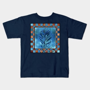 Botanical cyanotype print framed Kids T-Shirt